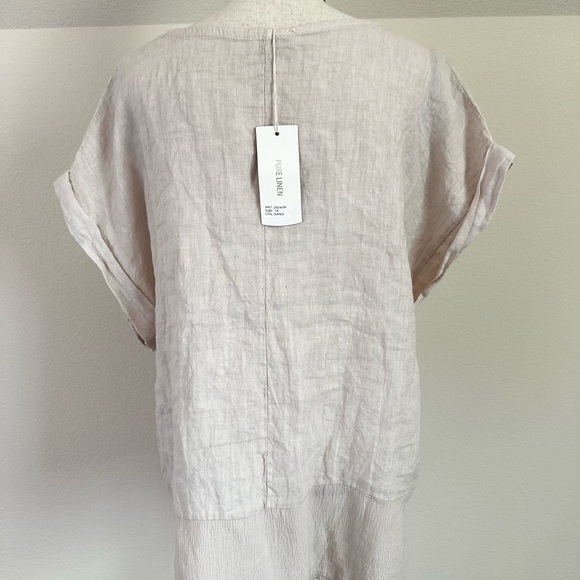 Bellambra Made In Italy Linen Short Sleeve Top 1X - Picture 3 of 6